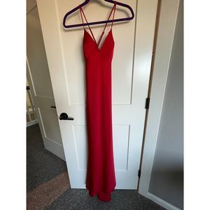 Faviana Glamour Red Satin Dress